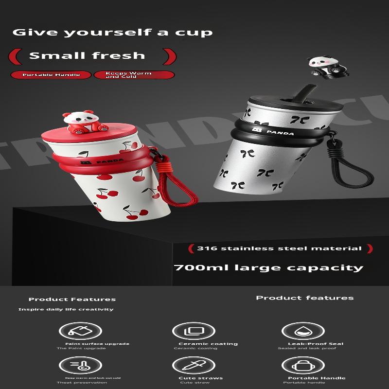 Nerezový Velký Král Hrnku Velkokapacitní Hrnky na Kávu do Auta Láhev na Čaj a Vodu Vakuová Termoska Přenosné Hrnky Hrnky se Slámkou