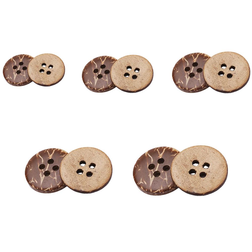 2 Hole Handmade Buttons 50 Natural Coconut Shell Buttons Clothing Jacket High-quality DIY Sewing Decoration 5 Colors Optional