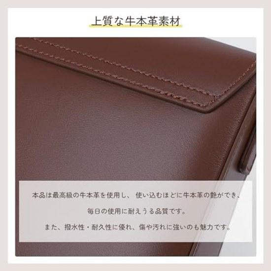 MFFOR Shoulder Bag Genuine Leather Womens Compact Comes 2 Straps 450g Lightweight Can Fit Long Wallet High-Quality Appearance