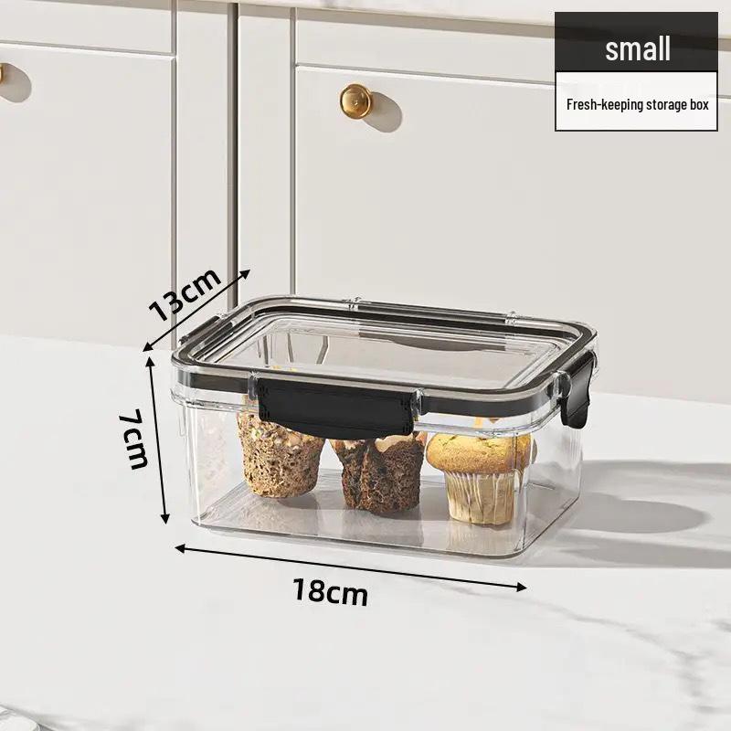 Food-Grade Transparent Kitchen Storage Box - Dividable, Sealed Bento and Fruit Keeper