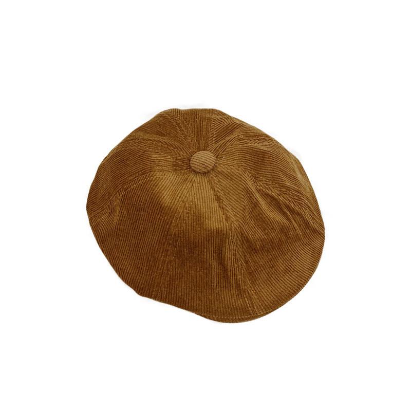 Trendy Embroidered Corduroy Vintage Cap For Women Chic Baker Boy Hat Four Seasons