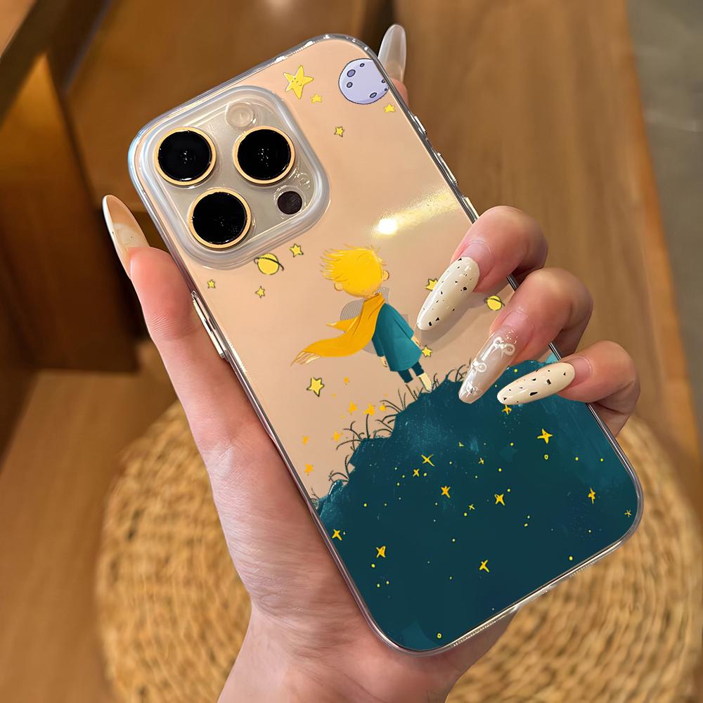 L-Little Prince Phone Case For IPhone 17 16 Pro Max 15 14 13 11 12 Mini Xs X Xr 7 8 Plus Se Transparent Cover