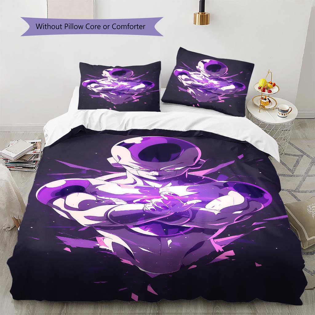 Frieza Pattern Bedding,Quilt Set Quilt Cover Pillowcase Home Birthday Gift (1 * Duvet Cover + 2 * Pillowcase, Without Core)