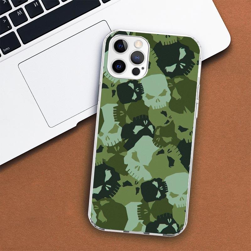 Camouflage Military Phone Case For Apple iPhone 11 12 13 15 14 Pro 7 XR X XS Max 8 Plus + Mini SE Customized Print Soft Cover