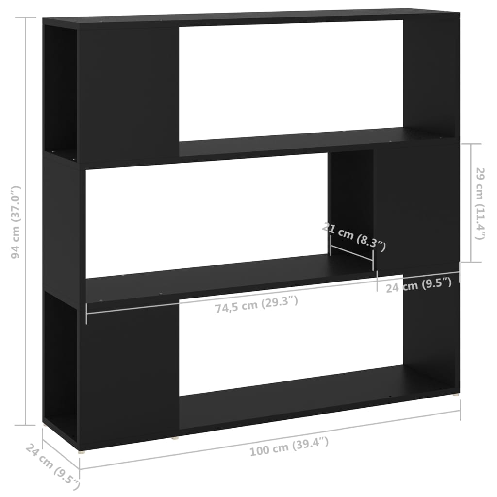 Arbeitszimmer-Bücherregal, dreistöckiges kreatives Aufbewahrungsregal, dekorativer Schrank für das Wohnzimmer, 100 x 24 x 94 cm