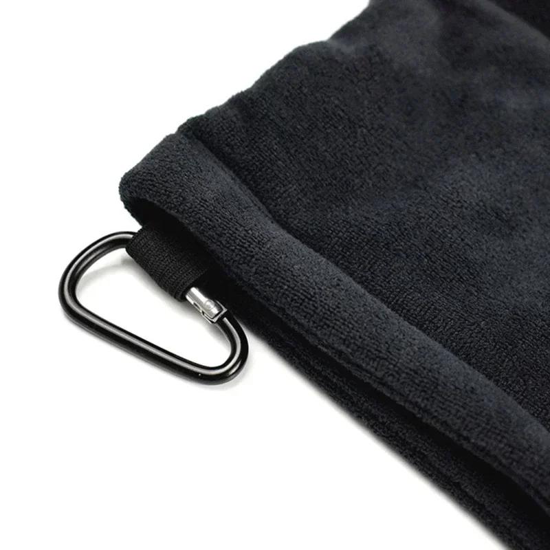 PGM Square Microfiber Golf Ball Cleaning Towel with Carabiner Hook Water Absorption Cleaner Club for Head Wipe Cloth Clean MJ002