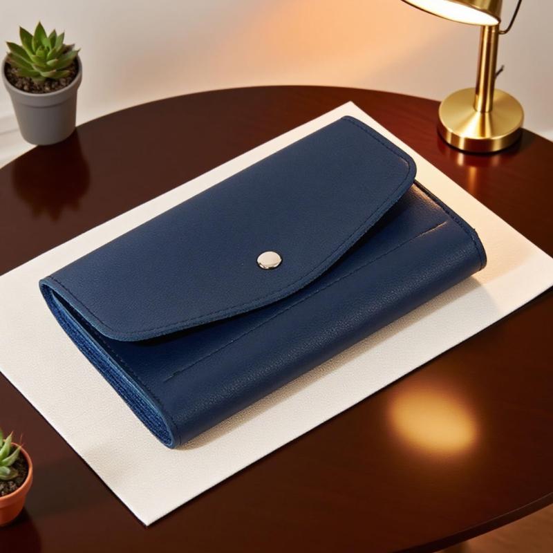 Portable Jewelry Storage Roll Up Case With Multiple Compartments To Prevent Tangling Ideal For Travel 15X13X2cm