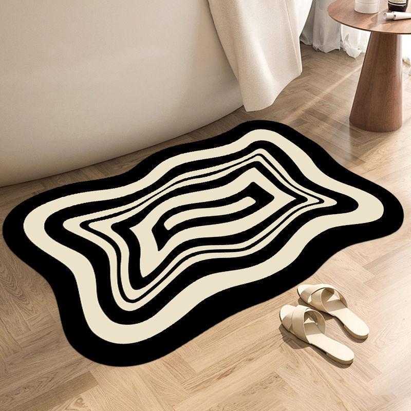 

Коврик для пола, противоскользящий и грязеотталкивающий, кремовый, ветрозащитный, специальной формы, впитывающий диатомовую грязь, быстросохнущий коврик