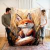 Fox resting in golden grass Print Adult Children Warm Blankets Home Travel Car Soft and Comfortable Suitable for all seasons