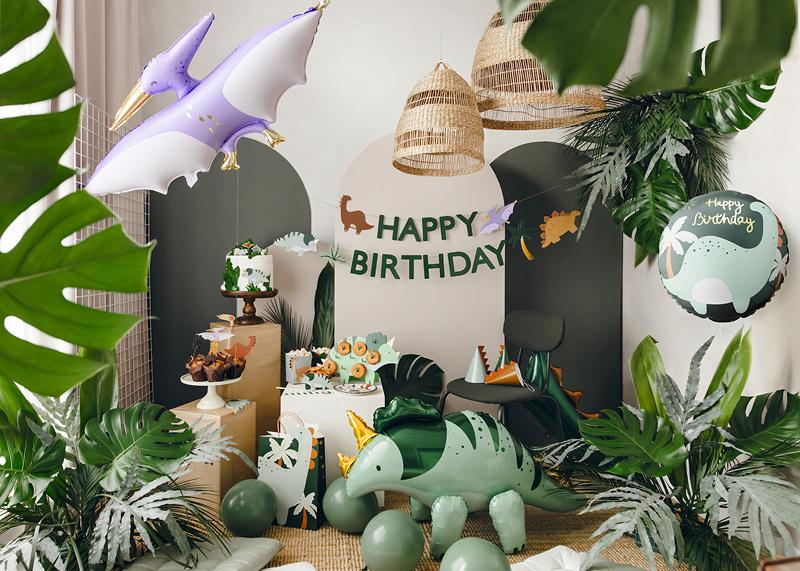Balon Foliowy Pastylka Brontozaur Happy Birthday 35Cm