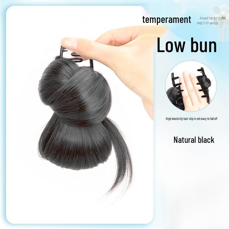 Floral Clip-in Low Bun Hair Tie for Natural, Fluffy Hairstyling