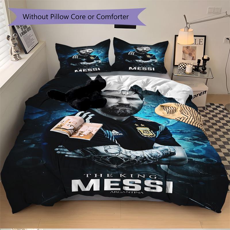 Messi Argentina Legend Print 3Pcs Bedding Setduvet Cover With 2 Bedropillowcase Home Birthday Gift