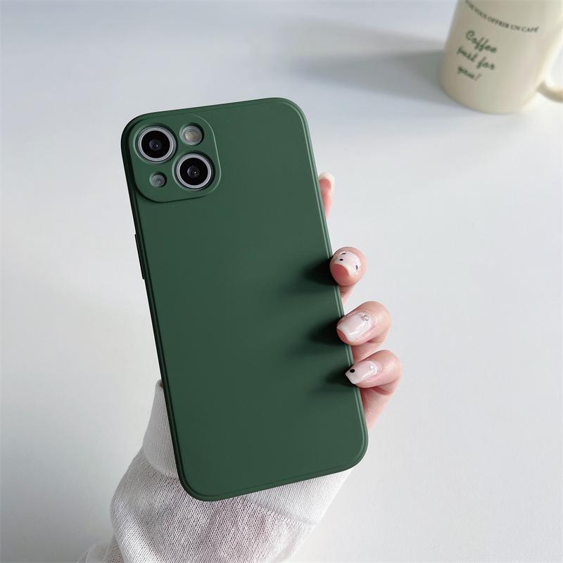 For IPhone 17 ProMax Phone Case 15pro Liquid Silicone for Apple 16E Built-in Velvet 14 Spray Paint 13