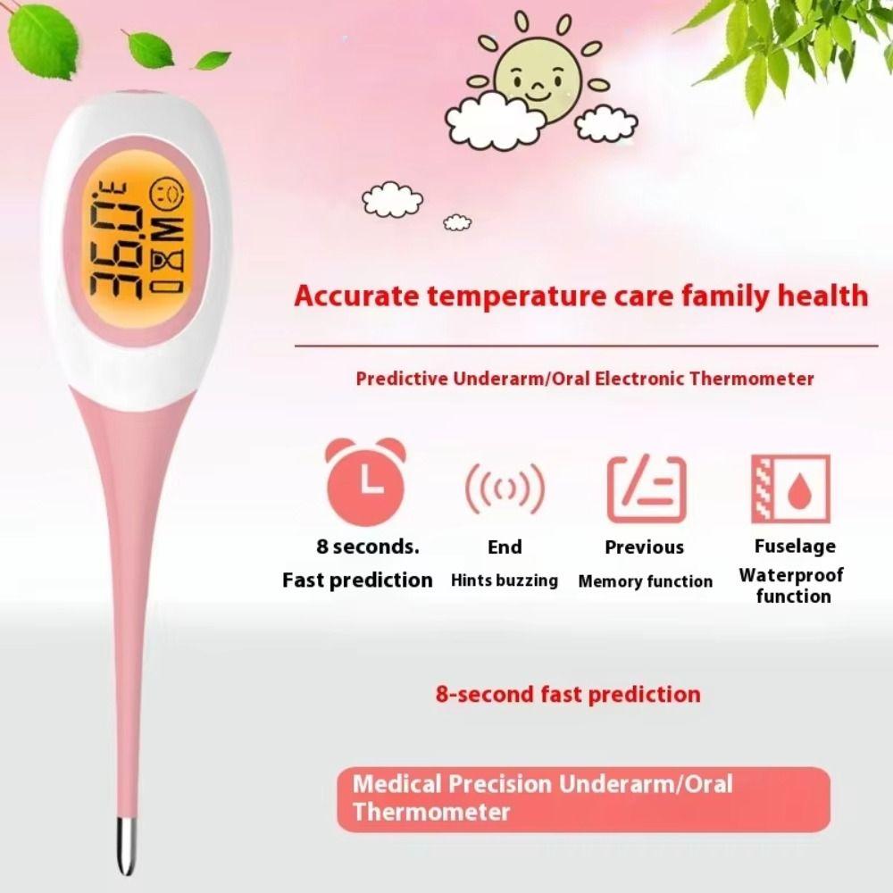 Backlit Display Digital Thermometer 8 Seconds LCD Thermometer Fever Thermometer Children