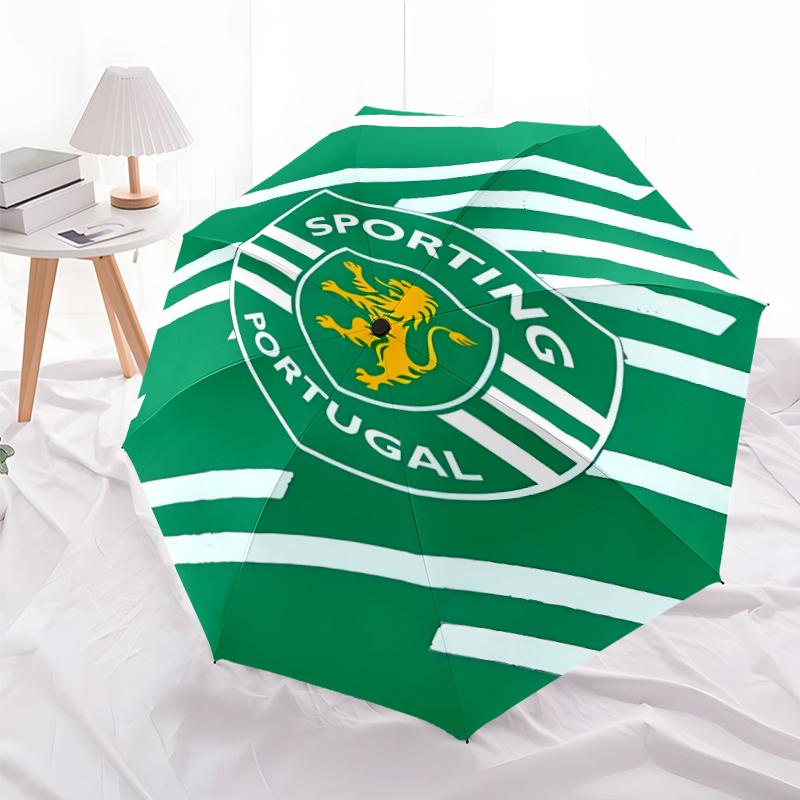 Printed Sporting CP logoPrinted Folding Umbrella,Outdoor,Leisure,And Travel Umbrella,Durable Umbrella Fabric,Birthday And Holiday Gift