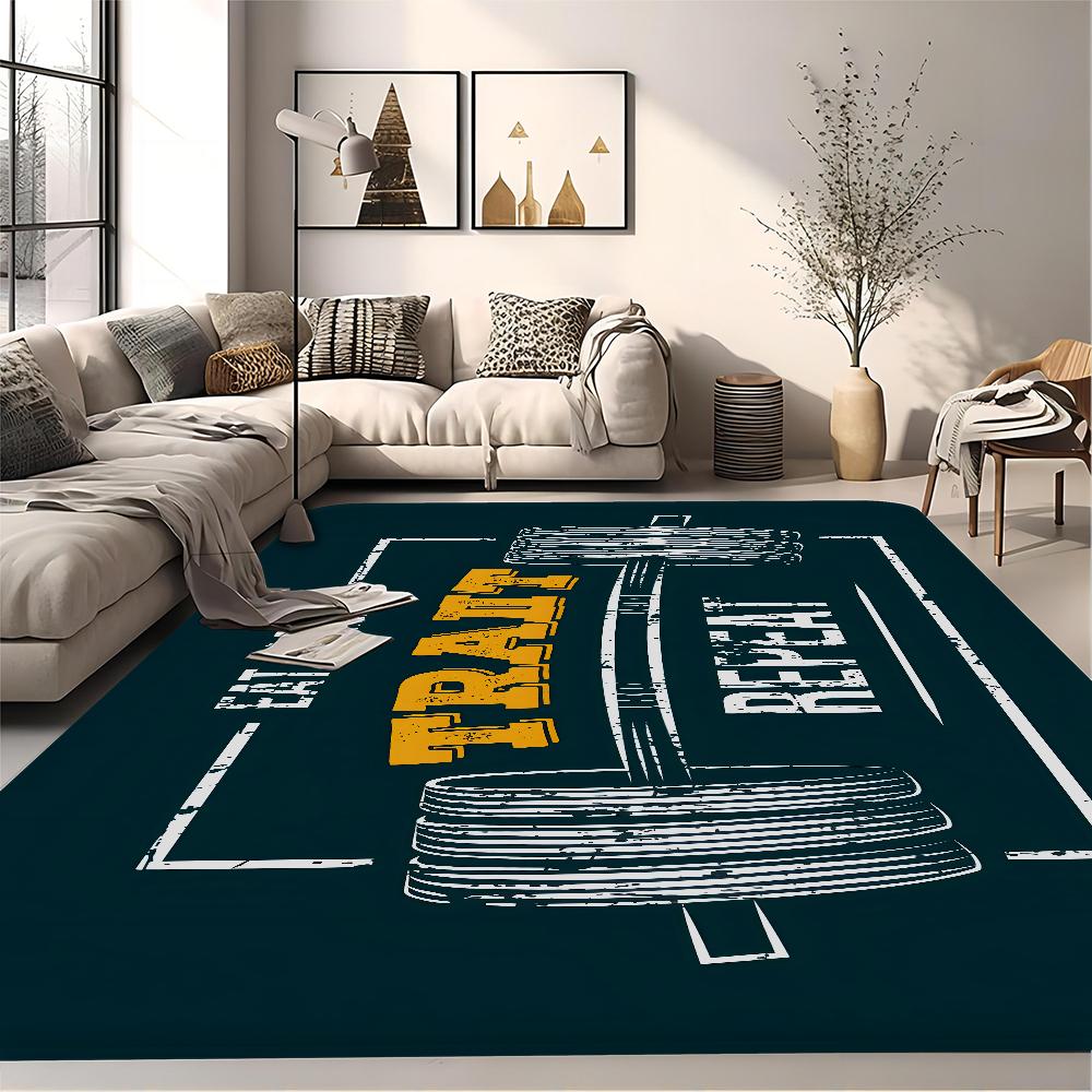 No Pain No Gain GYM Room Mats Washable Non-Slip Living Room Sofa Chairs Area Mat Kitchen Alfombra