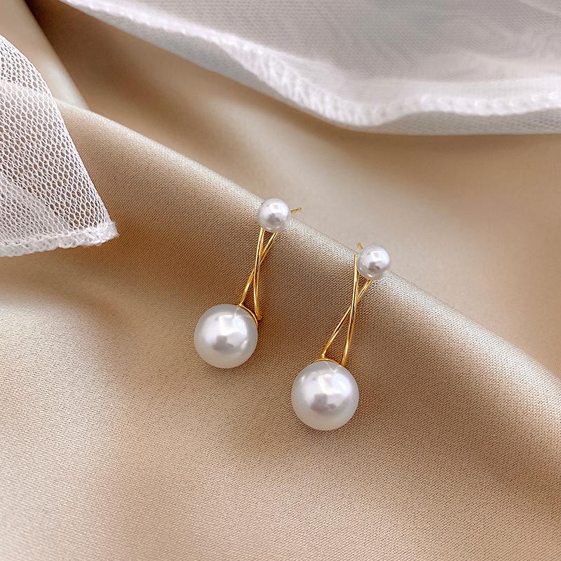 Korean Pearl Cross Ear Studs: Stylish, Cool, Versatile Women s Fashion Accessories