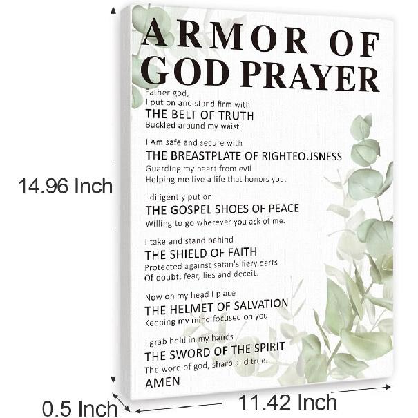 Armor of God Wall Art,Armor of God Prayer Wall Decor Canvas Print Painting Artwork for Christian Home Office Wall Decor