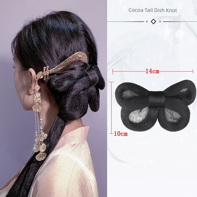 Han Chinese Clothing Chignon Chenggexing Zhao Lusi Same Style Bun Chinese Ancient Style Modeling Pad Hair Horn Cable Stitch Bag Accessories