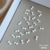 10Pcs Kawaii 3D White Blue Ribbon Bowknot Bow Pearl Nail Art Diy Nails Accessories Decoration Charms