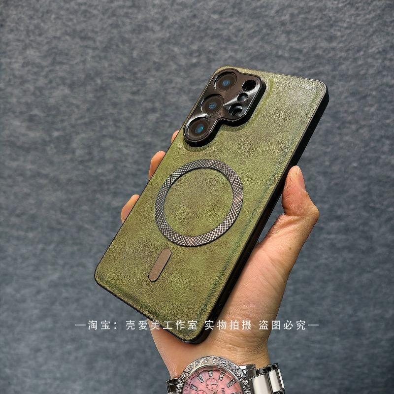 Magnetic Case For Samsung Galaxy S26 Ultra Case PU Silicone leather Hard Phone Back Cover Protection Shell Shockroof Bumper