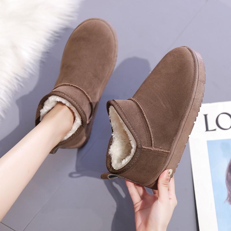 Fashion 2024 Platform Boots Winter Ankle Flat Women Snow Boots Suede Plush Warm Casual Thick Shoes Outdoor Walking Footwear 36-41