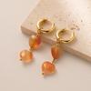 2023 New Heart Design Natural Stone Earrings For Women Orange Fashion Fall