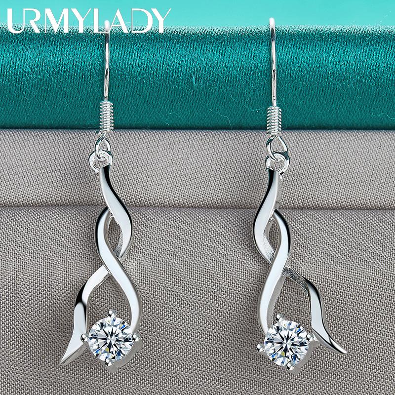 Cercei Zircon Twist Argint 925 Pentru Femei Bijuterii Fashion Charm