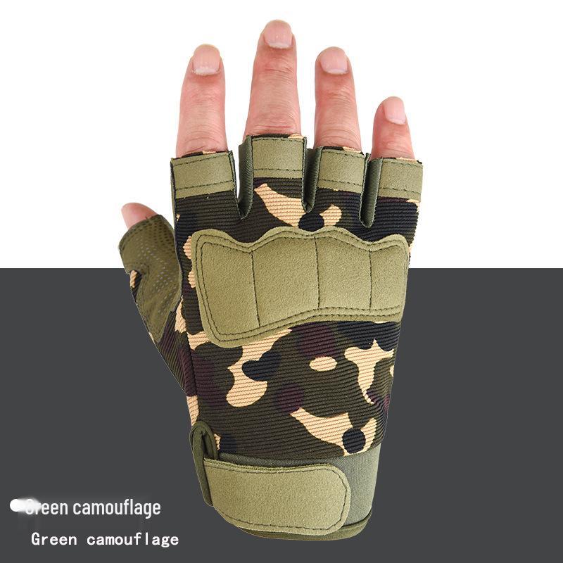 Dětské protiskluzové taktické rukavice bez prstů pro venkovní cyklistiku, věk 8-15 let, odolné proti opotřebení