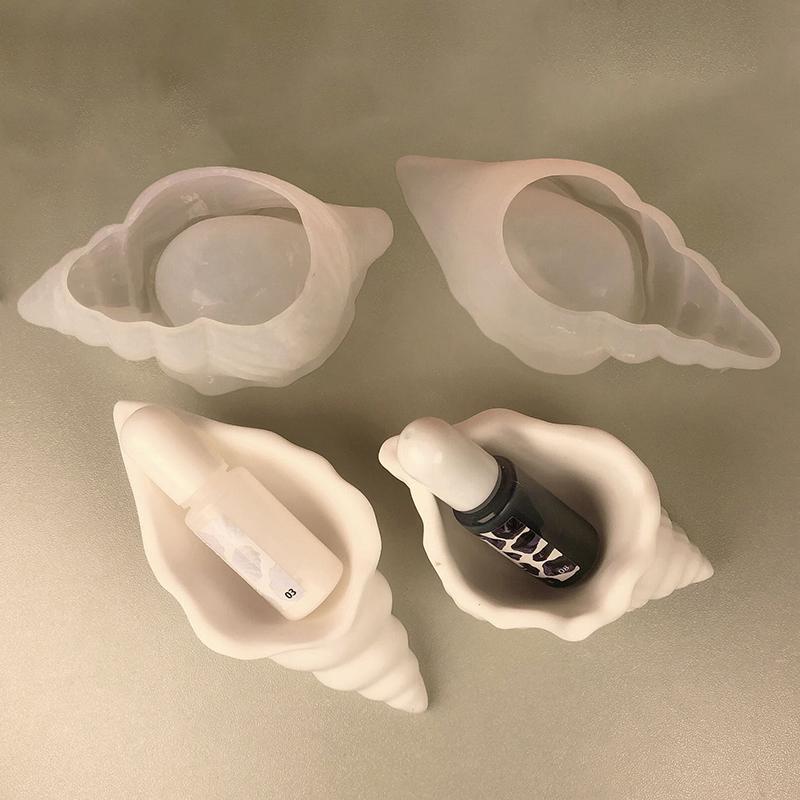 Mini Whelk Concrete Storage Tray Silicone Molds Conch  Candlestick Plaster Jewelry Display Tray Plate Resin Epoxy Mould