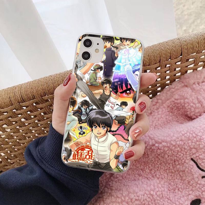 Cartoon Ranma Phone Case for iPhone 11 12 13 mini pro XS MAX 8 7 6 6S Plus X 5S SE 2020 XR cover