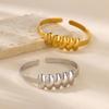 Retro Ocean-Style Conch Seashell Stainless Steel Stackable Bracelet and Ring Set