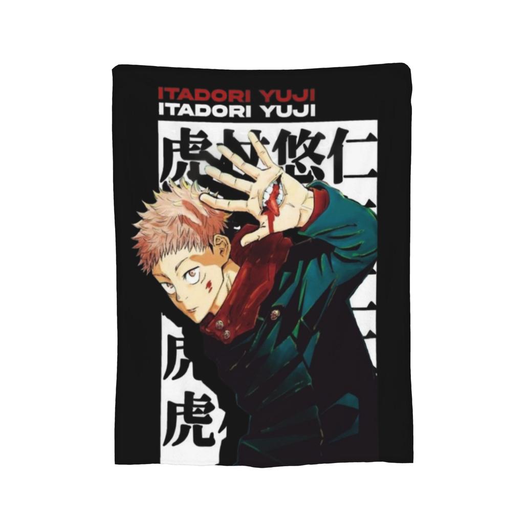 Ryomen Sukuna Velvet Throw Blanket Jujutsu Kaisen Anime Blanket for Sofa Travel Lightweight Bedspread,