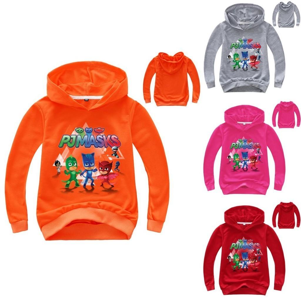 Felpa con Cappuccio a Manica Lunga da Bambino Pj Masks Supereroi Stile Elegante e Comfortevole