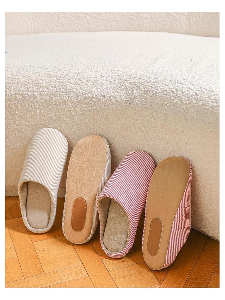 U-Tone Japanische Geräuschlose Baumwollpantoffeln mit Weicher Sohle für Damen und Herren