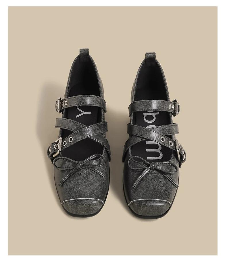 

Fashion Women s Mary Jane Shoes Square Toe Bow One-line Buckle Women s Flat Shoes Leisure Dress Shallow Mouth Ballet Zapatillas De Mujer 35