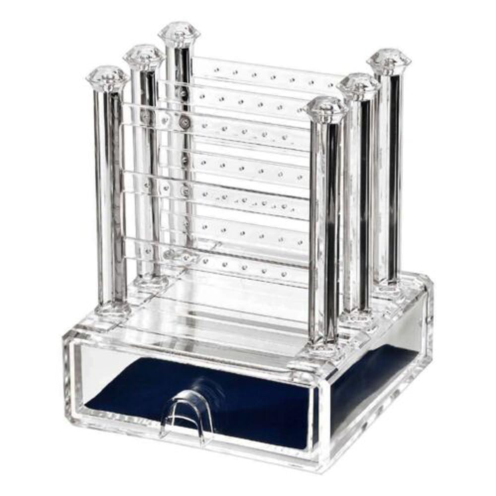 

Tiger Crown Jewelry Storage, Clear, 165 x 180 x 210mm, Earring and Piercing Stand, Acrylic Resin, with Sliding Drawer, 290mm
