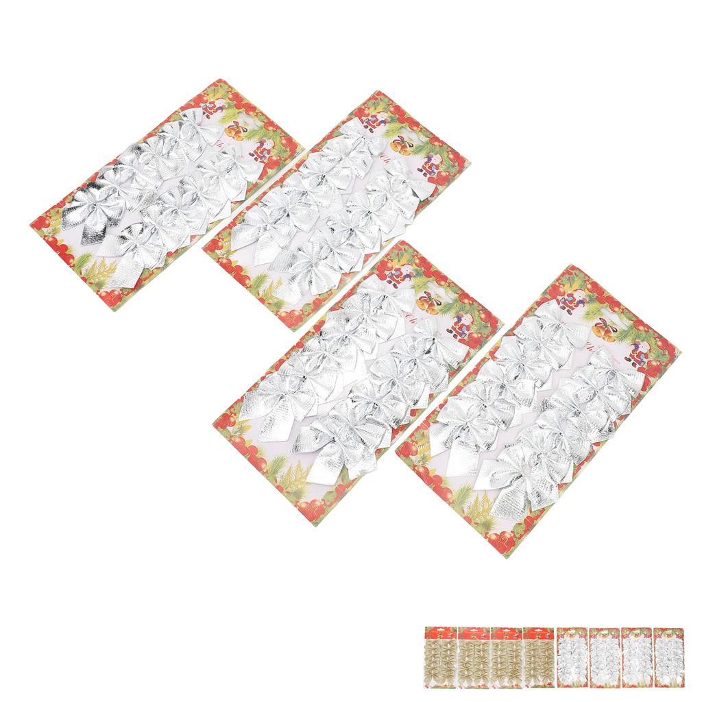 48pcs Xmas Tree Bow Decoration Miniature Xmas Tree Bow Ornament Hanging Xmas Garland Bows For Home P