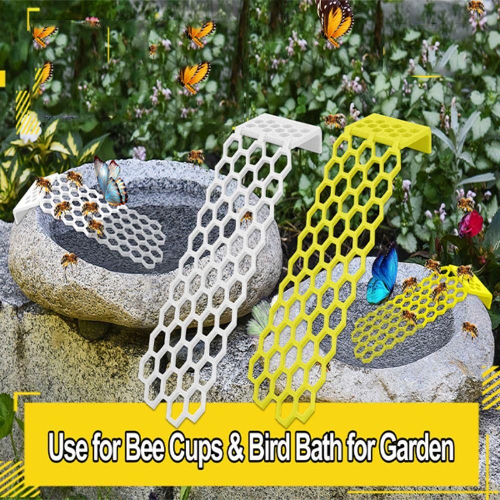 Thirsty Pollinators Bee Water Catcher Cups Yellow Floating Bee Island  for Outdoor