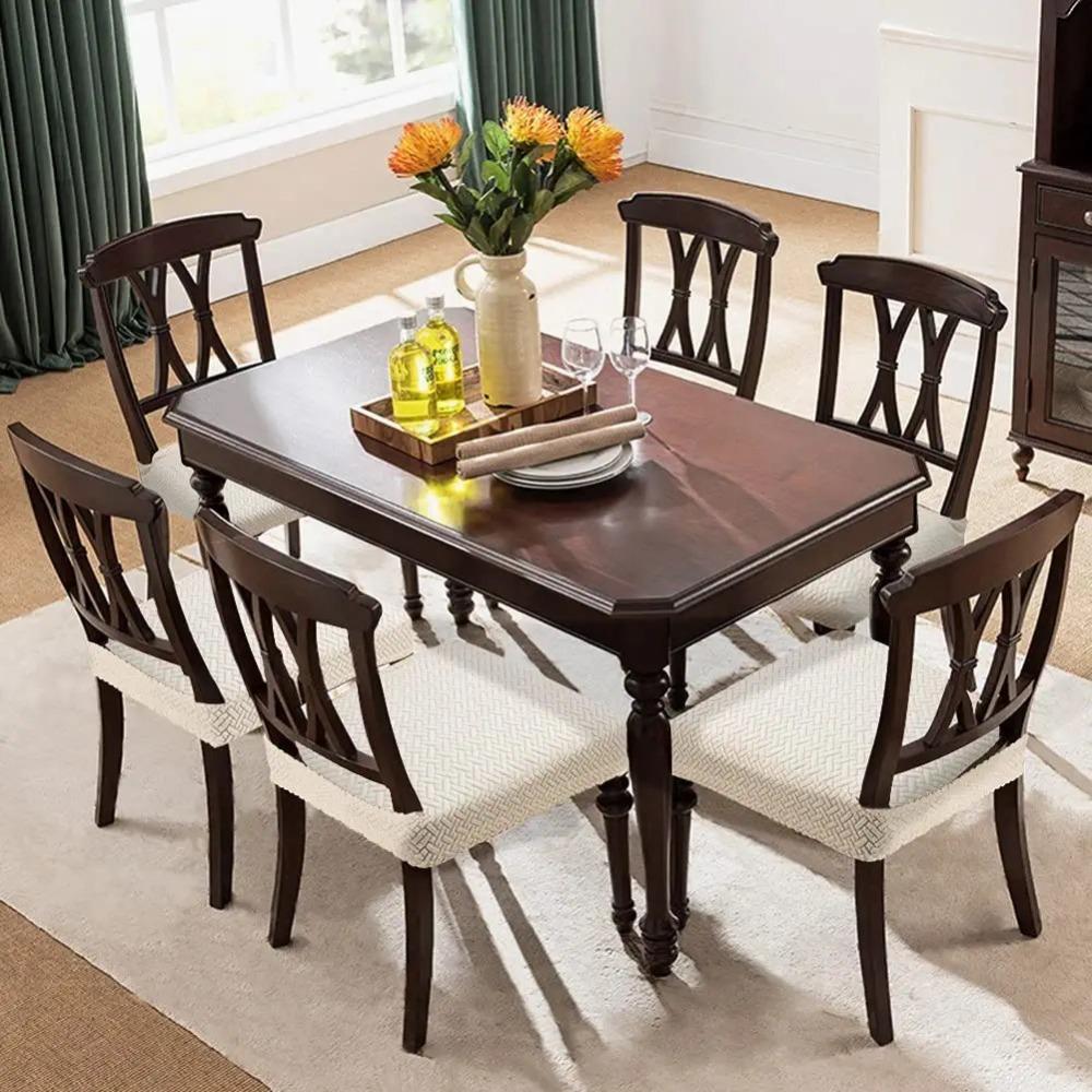 Stretchable Jacquard Chair Cover Pure Color Elastic Seat Covers for Hotel Home Dining Chairs