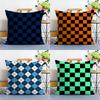 Black White Checkerboard Pillow Case Plush Fabric Soft Double Sided Print Sofa Cushion Cover Throw Pillow Covers