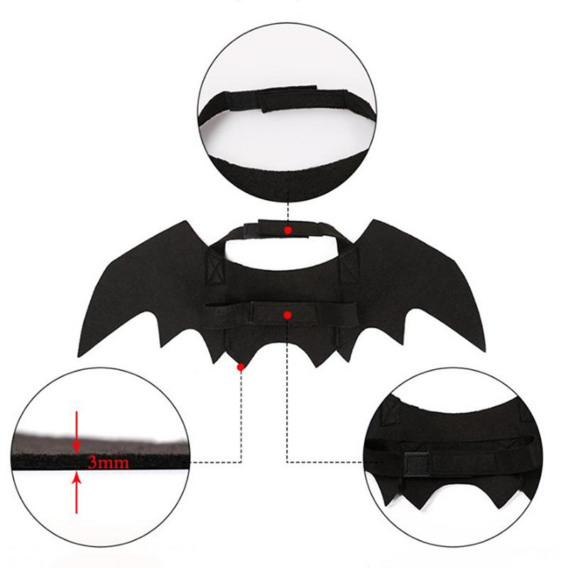 Ali di Pipistrello Nere Cosplay per Cane Gatto Costume Festa Halloween Decorazione