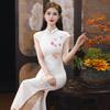 White national style new Chinese style Suzhou sleeveless long cheongsam improved young 1011 new women's high sense summer