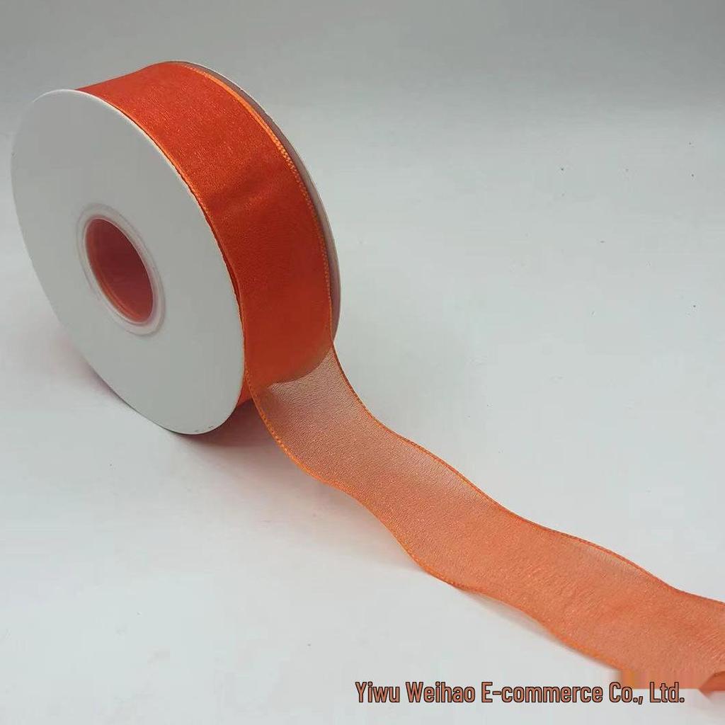 Rainbow Pearl Yarn Ribbon for DIY Projects – 4cm Headwear, Bouquet, and Fresh Flower Packaging Bow Streamer