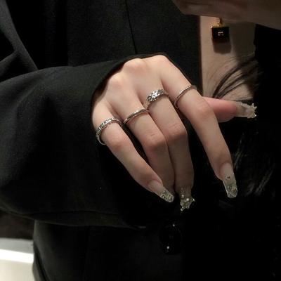 Plain Ring Ring Women'S New Year'S Tide Niche Design High-End Chain Opening Adjustable Ring Index Finger Ring