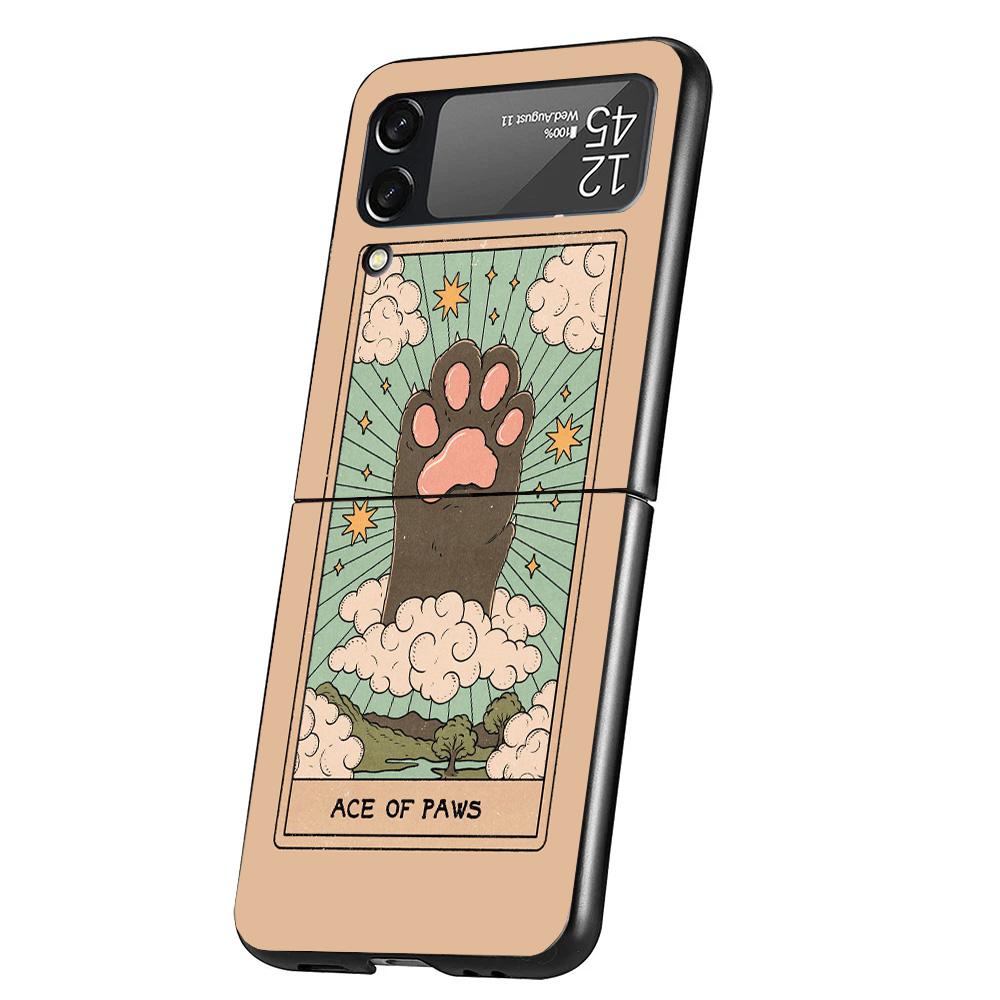 

Tarot Card Cute Art Cats Case Phone Cover for Samsung Galaxy Z Flip 7 6 5 4 3 5G ZFlip7 ZFlip6 ZFlip5 ZFlip4 ZFlip3 Black Fundas Samsung Z Flip 6