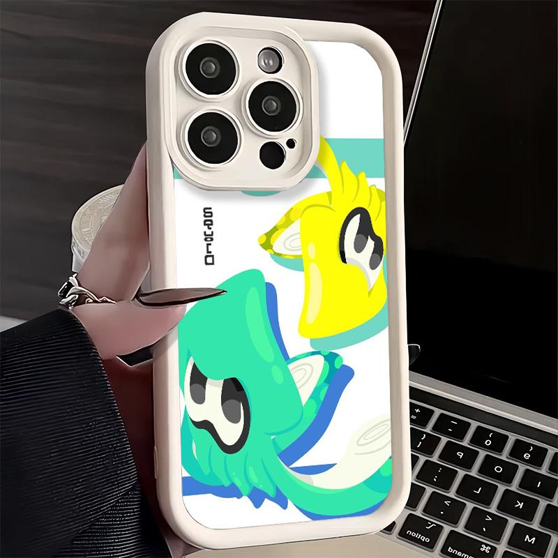 S-Splatoons Game Phone Case for iPhone 16 17 Air 16E 15 Pro Max 14 Plus 13 12 Mini Capa Soft Shell Silicone Funda