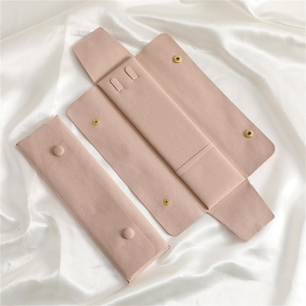 Neue Mikrofaser Halsketten Aufbewahrungstasche Armbandbeutel Tragbare Schmuck Organizer Taschen Damen Multifunktionale Druckknopf-Tasche