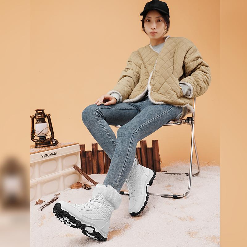 TUINANLE Winter Snow Boots Women Ankle Boots Men Shoes Motorcycle Boots Female