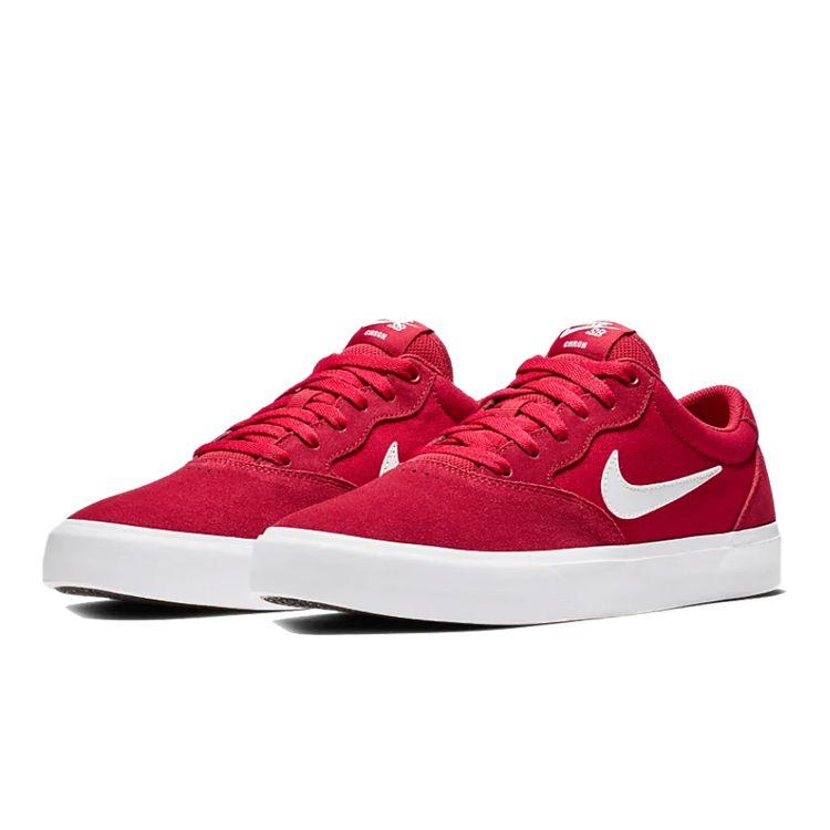 Nike SB Chron SLR Suede Canvas Slip-Resistant Lightweight Low-Top Skate Shoes Unisex Sneakers Red White CD6278-600